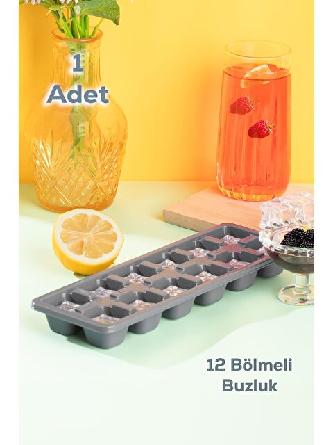 Porsima 159 12 Bölmeli Buz Kalıbı  Renkli Barista Buz Kalıbı  Gri - S000295246-17308