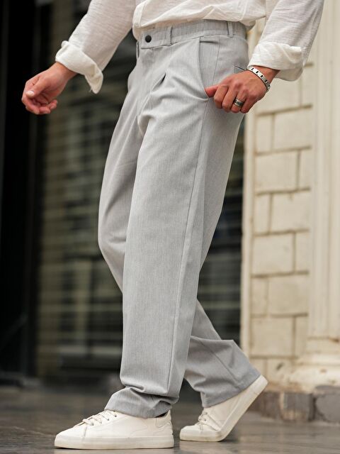 Tarz Cool Pileli Klasik Baggy Erkek %100 Pamuk Pantolon - S000281187-20600