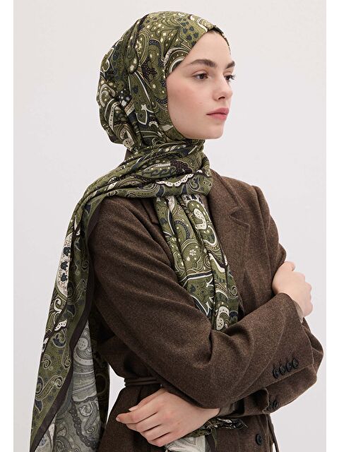 Fresh Scarfs Sıara Desen Şal Yeşil - S000458329-18194