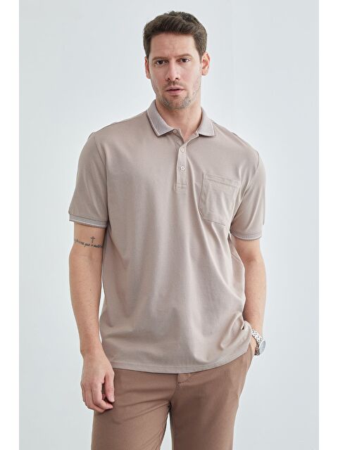Fullamoda Düğmeli Tek Cepli Polo Yaka Tişört - S000513515-26429