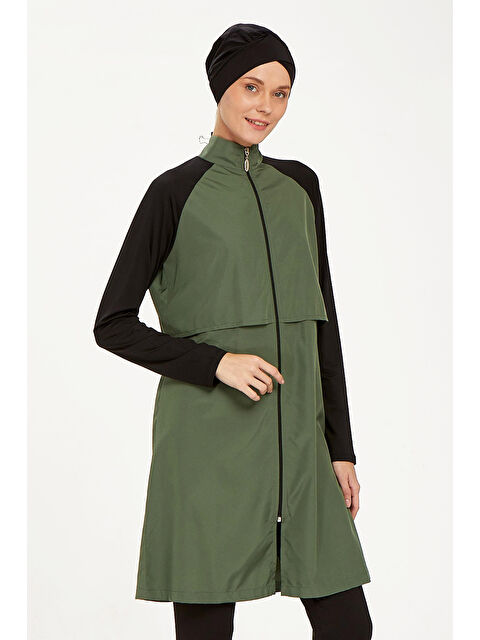 Adasea Reglan Kol Tam Kapalı Tesettür Mayo Debbıe 1405 Haki - S000366751-18547