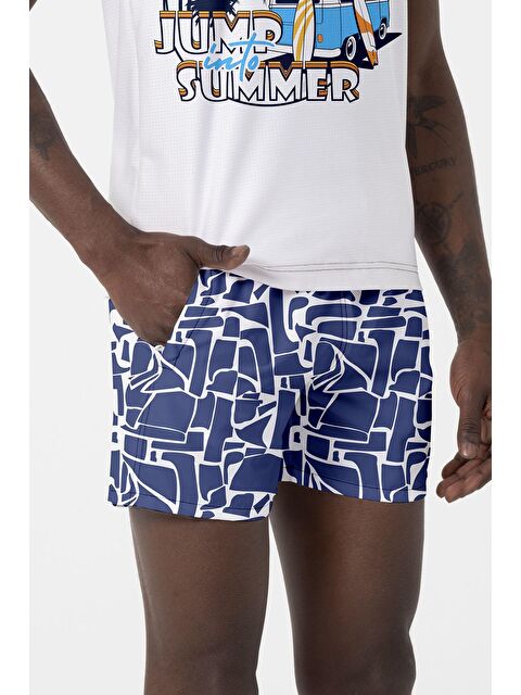 Remsa Erkek Havuz Deniz Şort Desenli 203 Lacivert - S000195556-21164