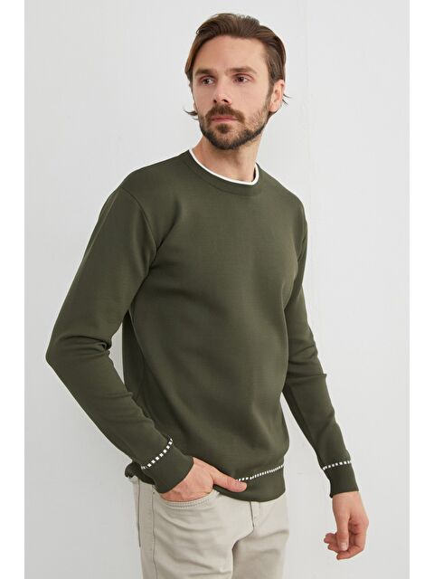 Fullamoda Basic Çizgili Bisiklet Yaka Triko Kazak - S000434184-18547