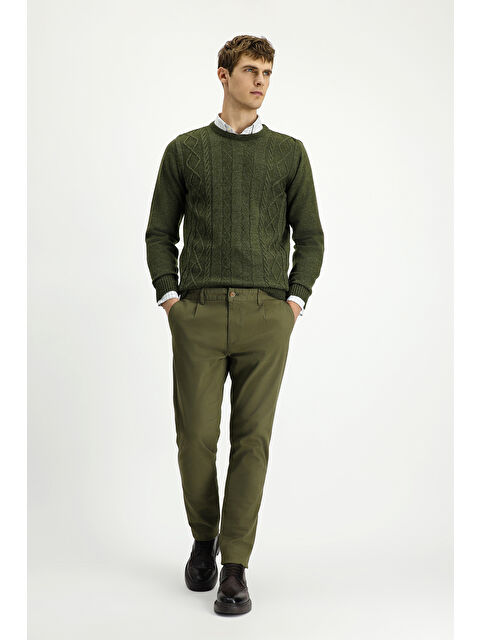 Kiğılı Regular Fit Elastanlı Pileli Kanvas / Chino Pantolon - S000409372-19294