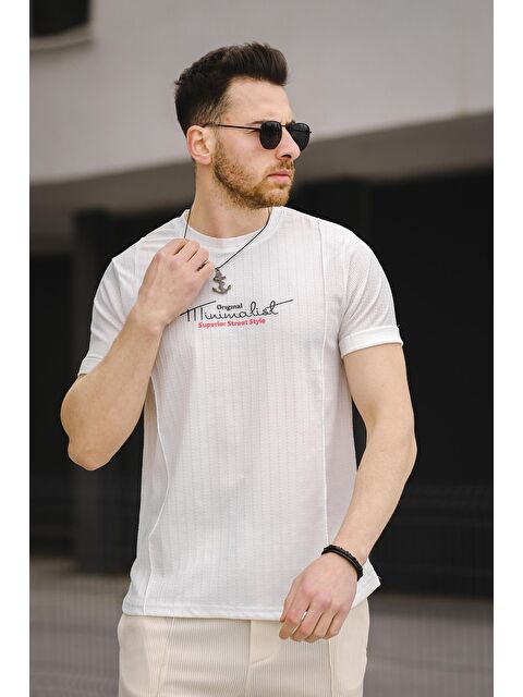 Oksit Baskılı Slim Fit Likralı Erkek Tişört - S000124776-20063