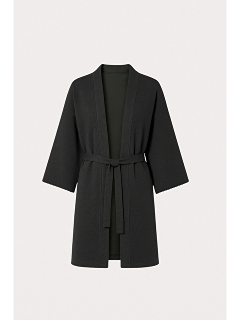 Katia And Bony Kadın Düşük Omuzlu Bağlamalı Kimono Antrasit