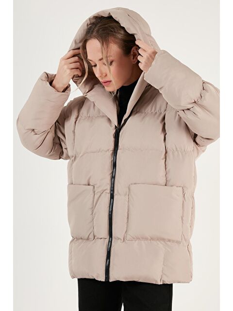 Lela Oversize Fit Kapüşonlu Şişme Mont 640Y047 - S000119607-25636