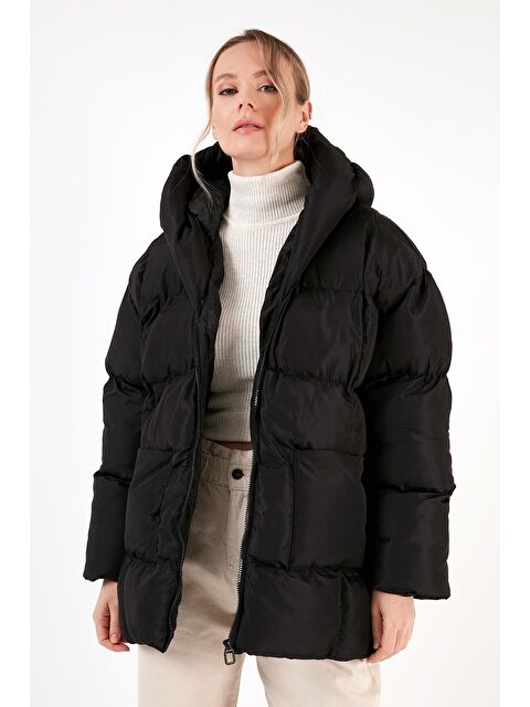 Lela Oversize Fit Kapüşonlu Şişme Mont 640Y047 - S000119607-19351