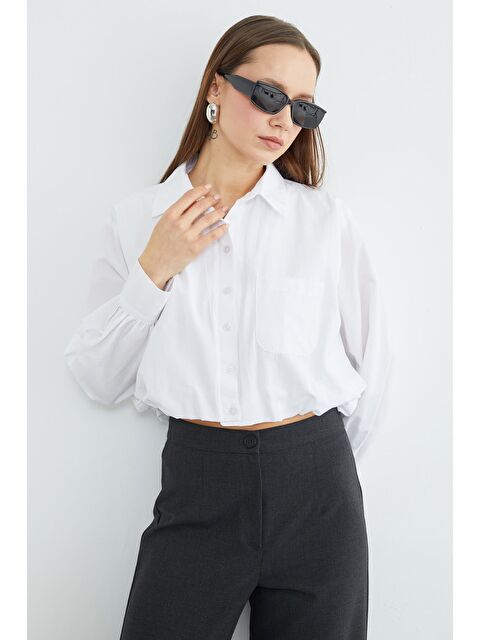 Fullamoda Düğmeli Tek Cepli Crop Gömlek - S000504797-20063