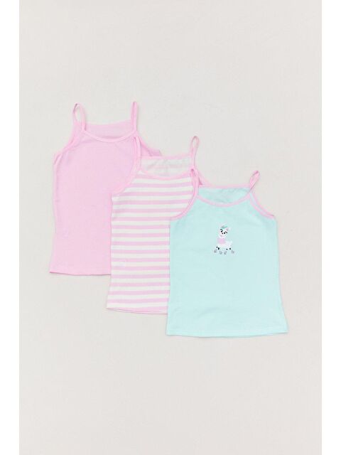 Fullamoda Baykuş Baskılı 3 Lü Kız Çocuk Atlet - S000122298-23490