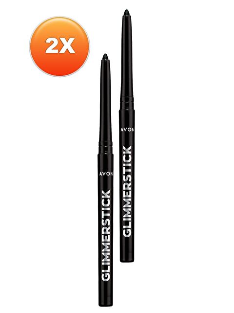 AVON Glimmersticks Asansörlü Açılıp Kapanabilen Göz Kalemi Blackest Black İkili Set
