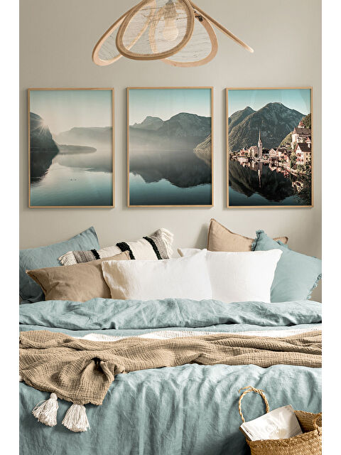 Artavessa 3 Parça Ahşap Çerçeve Görünümlü Mdf Tablo Seti - ARTAVESSAYSLMSTKO45