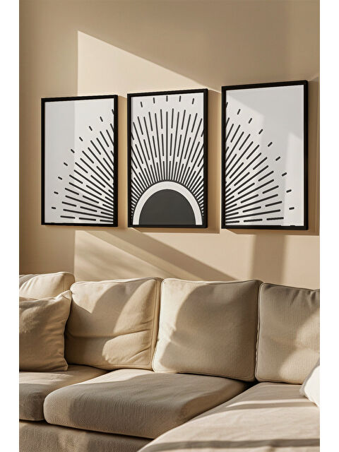 Artavessa 3 Parça Gerçek Ahşap Renkli Çerçeveli Tablo Seti - Model 39 - ARTVMODEL39-SIYAH