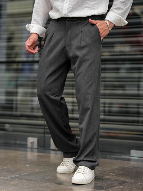 Tarz Cool Pileli Klasik Baggy Erkek %100 Pamuk Pantolon - S000281187-33408