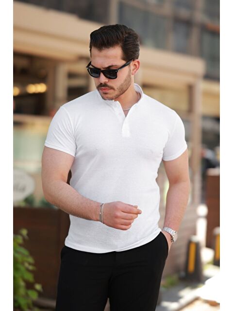 Jane's Erkek Hakim Yaka Dokuma Pamuklu Kumaş Kısa Kollu T-shirt