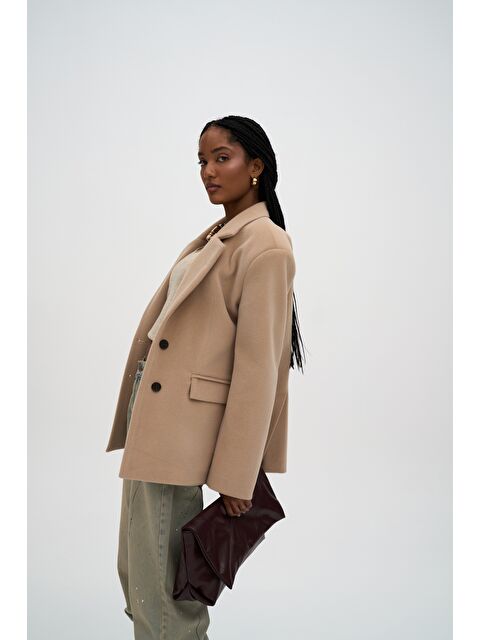 Mai Collection Kaela Bel Oturmalı Bej Blazer - S000511798-19928