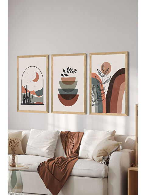 Artavessa 3 Parça Ahşap Çerçeve Görünümlü Mdf Tablo Seti - ERSYCRVSZ3SET9 - 20 x 30