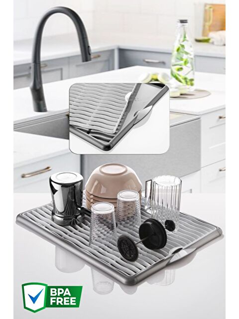 Nandy Home Pratik Lavabo Tezgah Üstü Bulaşık Kurutmalığı   Durulama Seti - S000275591-20600