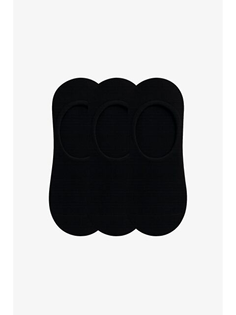 Abluka Online Erkek Pamuklu Görünmez 3'Lü Babet Çorap Siyah