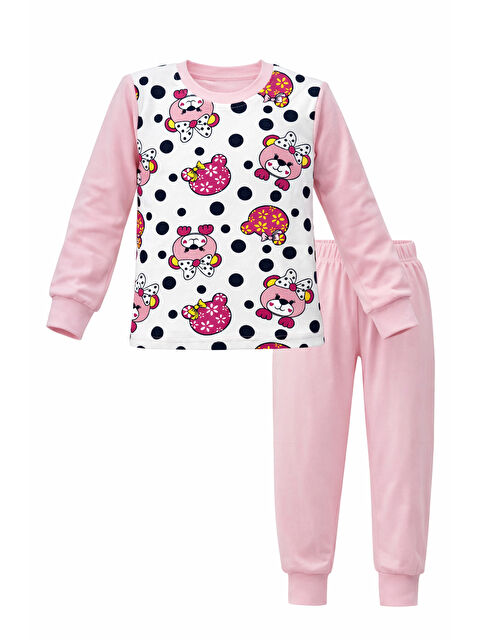 Remsa Kız Çocuk Pamuklu Desenli Pijama Takımı 6068-12 Toz Pembe - S000513365-20026