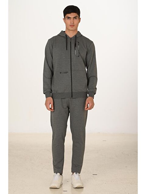 Marco Ferry Erkek Pamuklu Kapüşonlu Eşofman Takımı Antrasit M. 5286-A - S000515232-29666