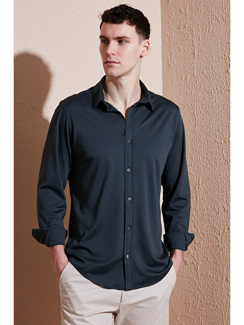 Buratti Pamuklu Regular Fit Düz Yaka %100 Pamuk Gömlek CF25S119628 - S000364634-29666