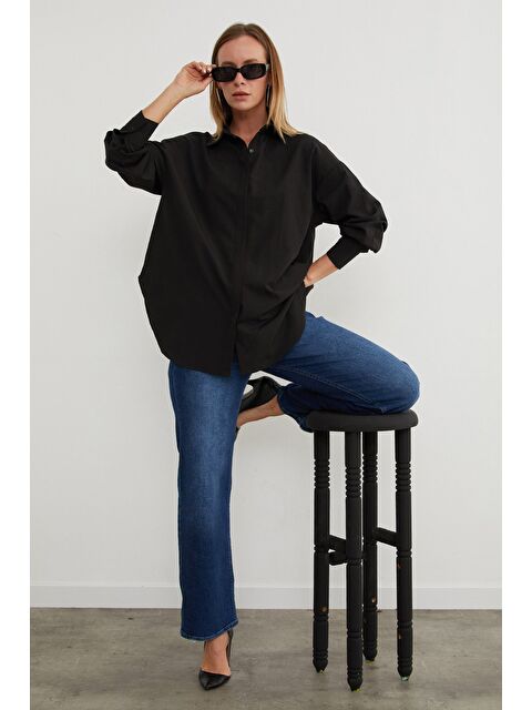 Fullamoda Basic Yırtmaçlı Oversize Gömlek - S000436913-19351