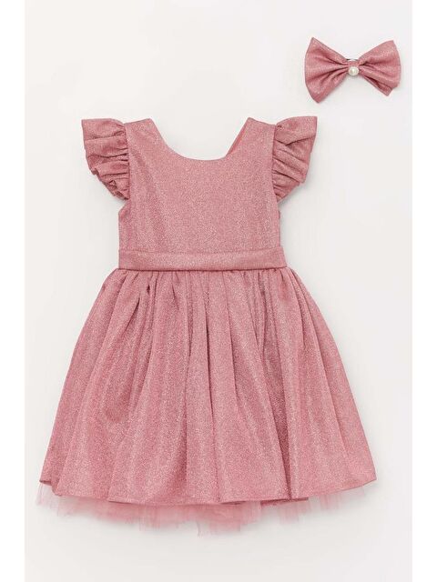 Riccotarz Kız Çocuk Parıldayan Pembe Abiye Elbise - S000116496-20024