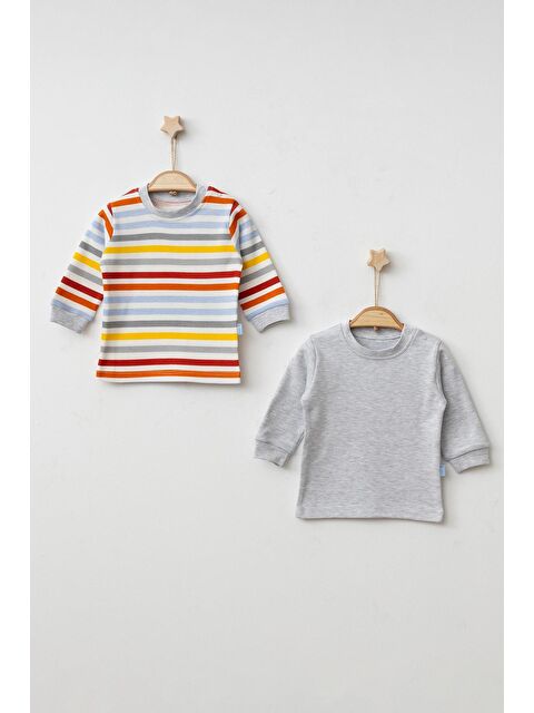 Myhanne Çizgili Bebek 2'Li Sweatshırt - S000080420-19965