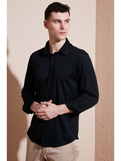 Buratti Pamuklu Regular Fit Düz Yaka %100 Pamuk Gömlek CF25S119628 - S000364634-19351