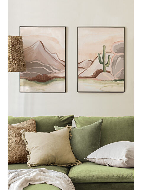 Artavessa 2 Parça Ahşap Çerçeve Görünümlü Mdf Tablo Seti 33x48 Cm - Model 21 - ERSY2MDFMODEL21-3348