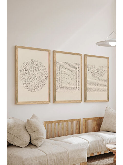 Artavessa 3 Parça Ahşap Çerçeve Görünümlü MDF Poster Tablo Seti - Set 15 - MDF3DSOHOSET15-1520