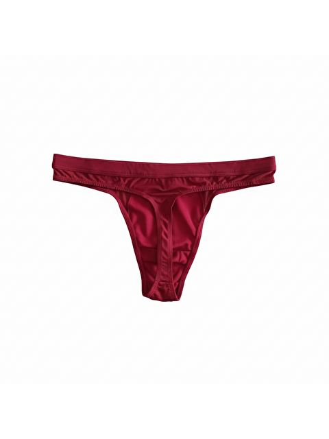 Bonbon Erkek Bordo Renk Aslan Figürlü Arkası Tül String Külot Bb2201
