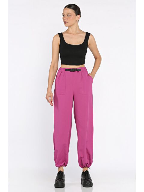 Gülseli Bel Ve Paça Lastikli Kadın Paraşüt Pantolon - S000399325-20036