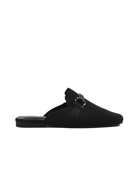 Ayakmod Siyah Triko Hafif İnce Taban Önü Kapalı Kadın Terlik 277132 Z - S000370092-19351