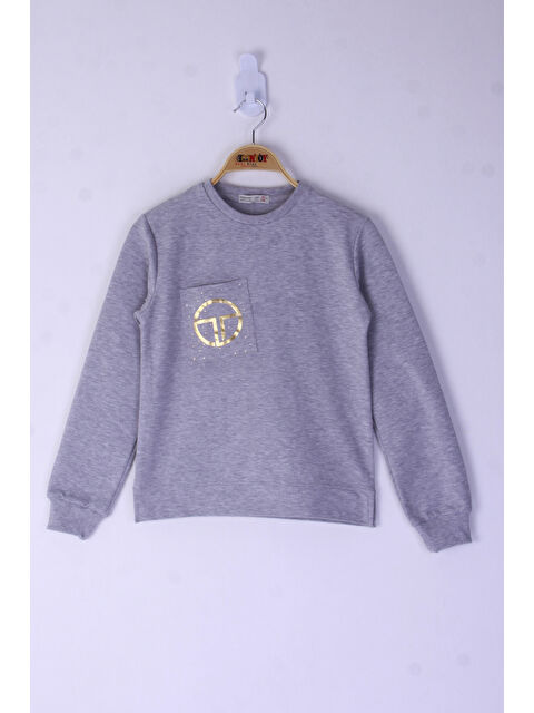 Toontoykids Kız Çocuk Cebi Arma Baskılı Sweatshirt - S000274112-74