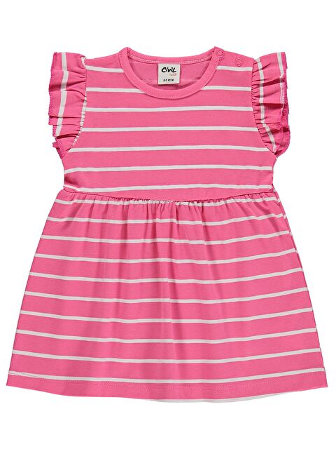 Civil Baby Çizgi Emp Deniz Kızı 6-18 Ay Elbise - Fusya
