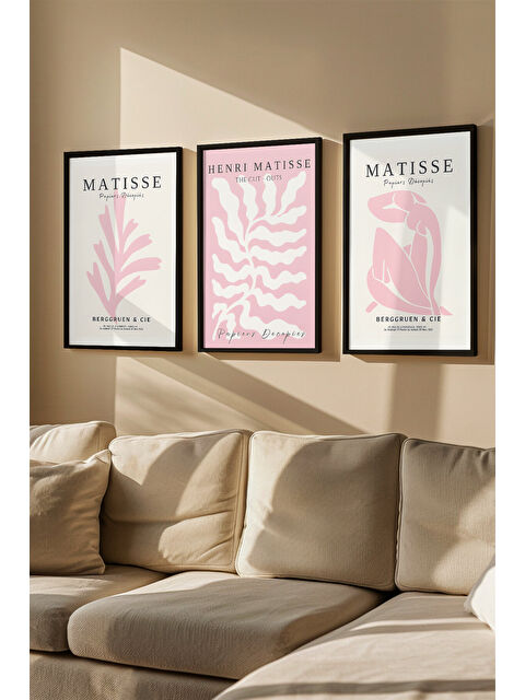 Artavessa 3 Parça Gerçek Ahşap Renkli Çerçeveli Tablo Seti - Model 8 - ARTVMODEL8-SIYAH