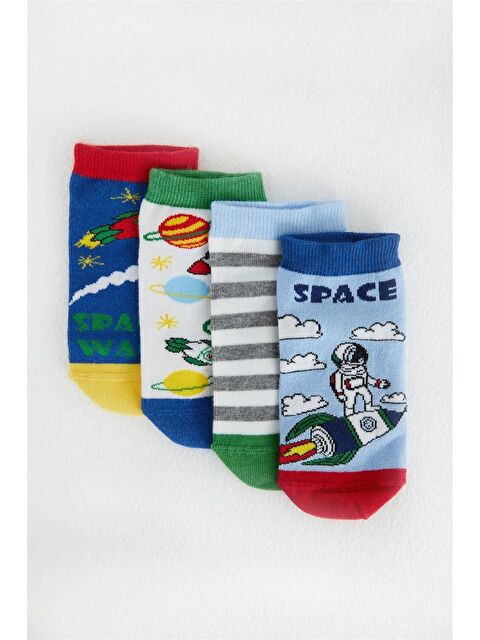 Katia And Bony 4 Lü Paket Space Erkek Çocuk Patik Çorap Desenli - S000528022-23173