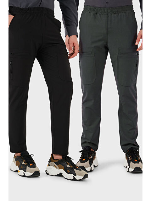 Buratti Normal Kalıp Kargo Cepli Lastikli Bel Trekking ve Kurye 2'li Paket Pantolon 693710S2