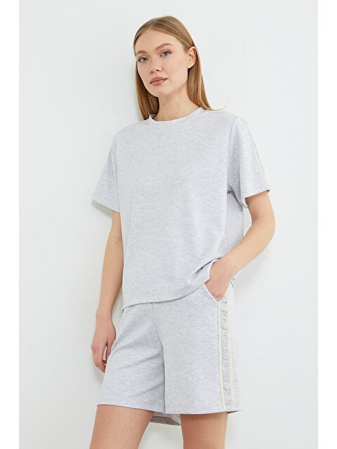 Fullamoda Yazı Kabartmalı Biyeli Modal 2 Li Takım