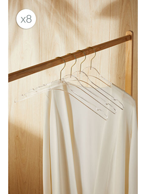 Ocean Home Textile 8'li Şeffaf Akrilik Giysi Askısı 21.5 x 38.5 x 1 cm - S000275612-26865