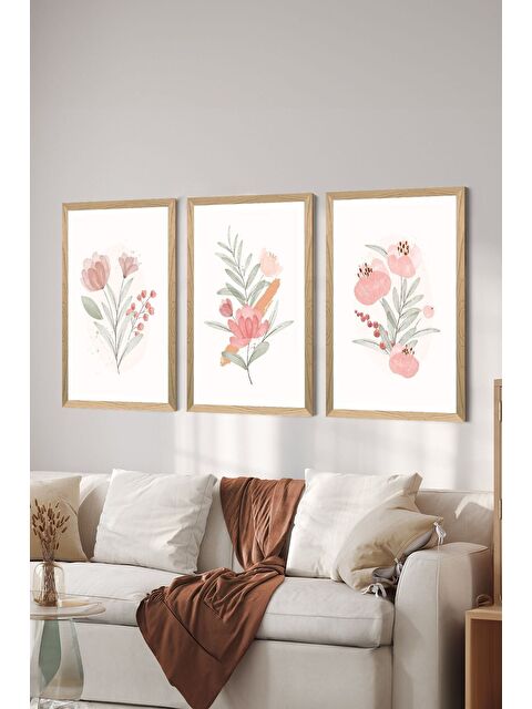 Artavessa 3 Parça Ahşap Çerçeve Görünümlü MDF Poster Tablo Seti - Set 100 - MDF3DSOHOSET100-3348