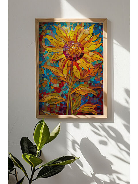 Artavessa Tek Parça Gerçek Ham Ahşap Çerçeveli Mosaic Temalı Tablo - Model 1 - MSCARTMDL1-5070