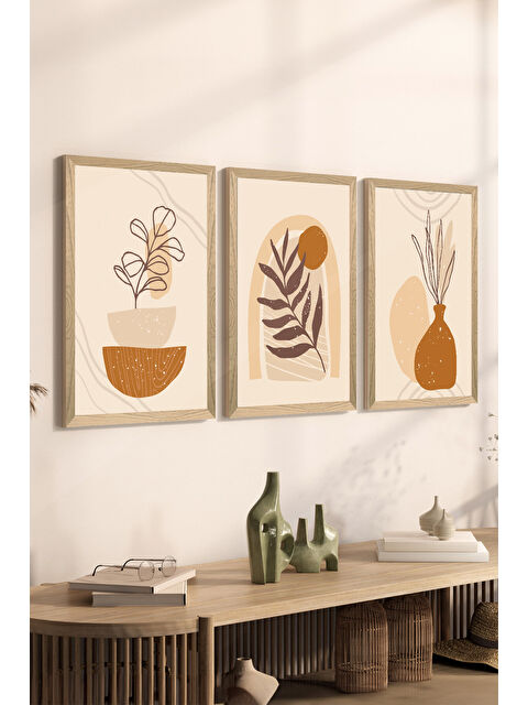 Artavessa 3 Parça Ahşap Çerçeve Görünümlü MDF Poster Tablo Seti - Set 101 - MDF3DSOHOSET101-1520
