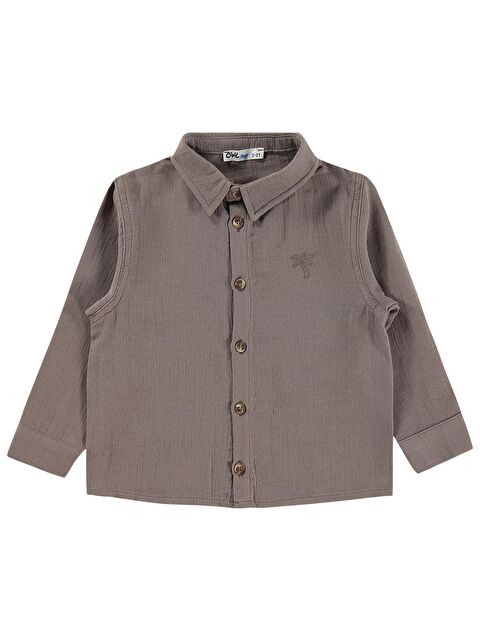 Civil Boys Erkek Çocuk Uzun Kol Basic 2-5 Yaş Gömlek - Kahverengi