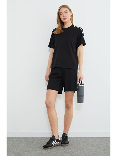 Fullamoda Yazı Kabartmalı Biyeli Modal 2 Li Takım