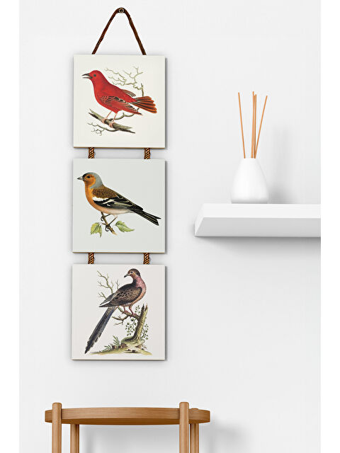 Artavessa 3'lü Halat Askılı Mdf Tablo Seti - ARTHALAT-1