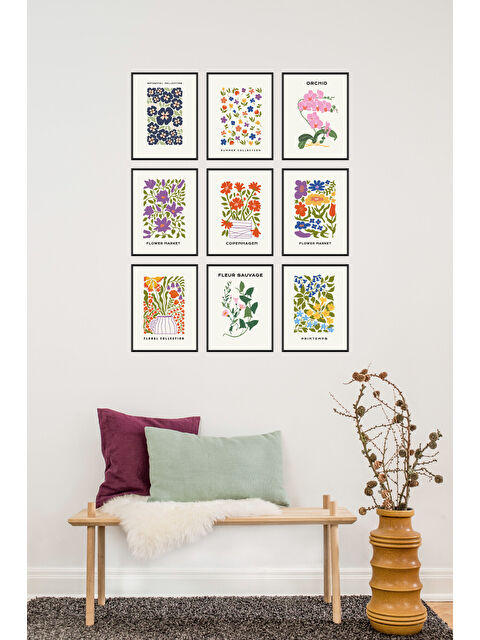 Artavessa 9 Parça Çerçeve Görünümlü Mdf Tablo Seti - 9ARTAVESSA3-1317