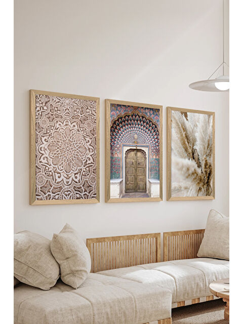 Artavessa 3 Parça Ahşap Çerçeve Görünümlü Mdf Tablo Seti - ERSYCRVSZ3SET7 - 15 x 20